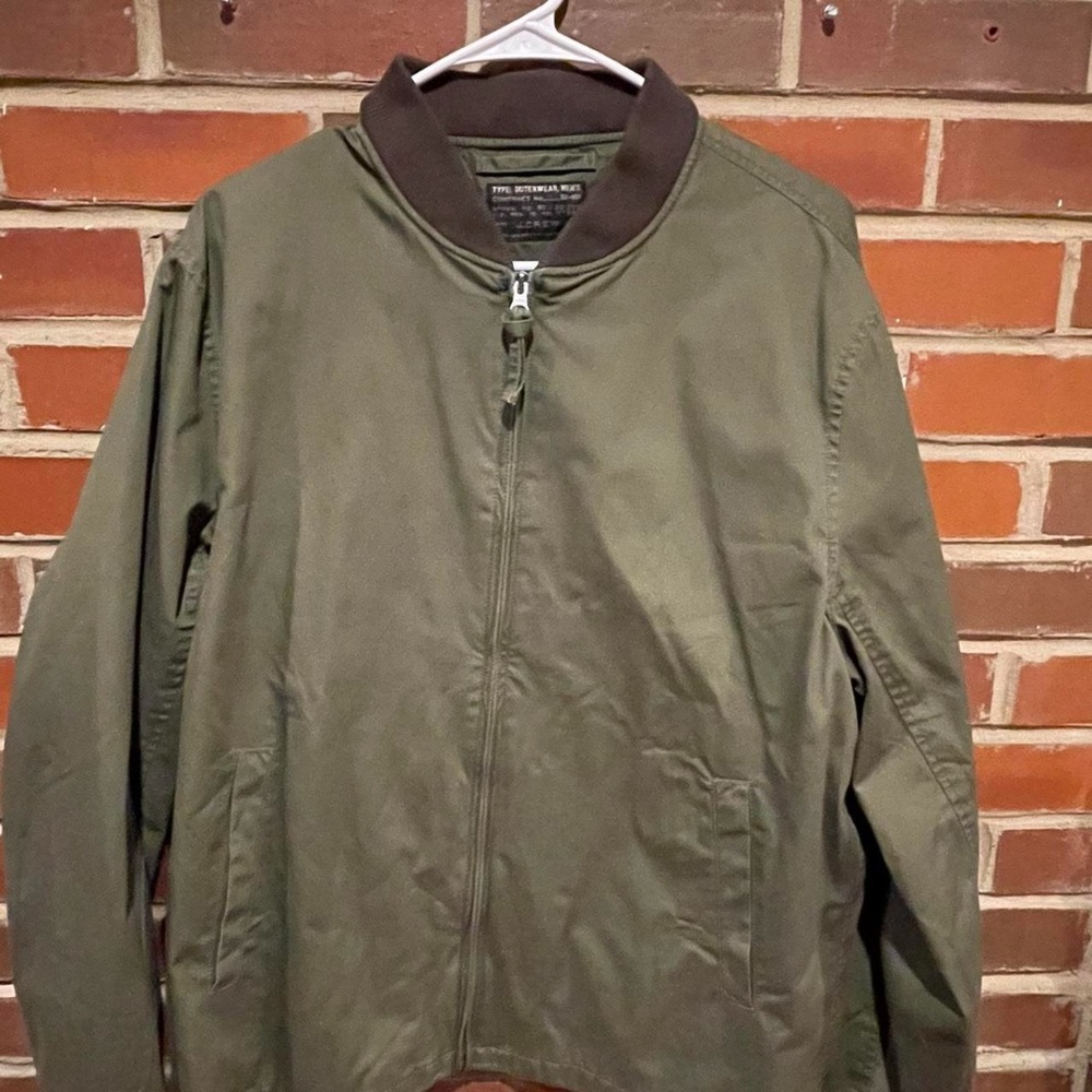 J.Crew Men's Olive Green Bomber Jacket, Size L.